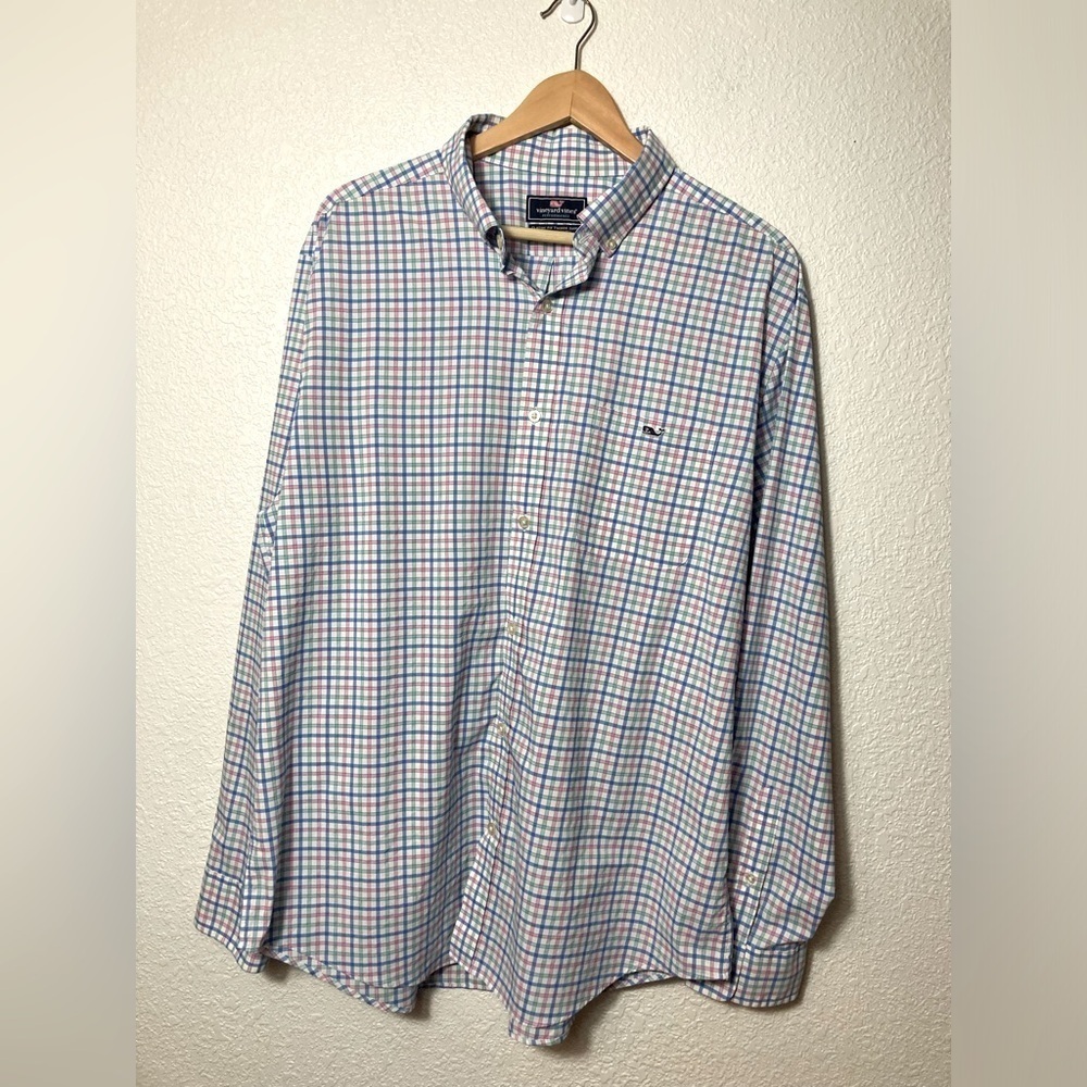 Vineyard vines performance classic fit tucker shirt XL button down shirt pastel